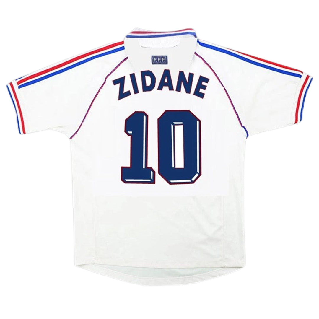 Zidane #10 Retro France Away Jersey World Cup 1998 Front