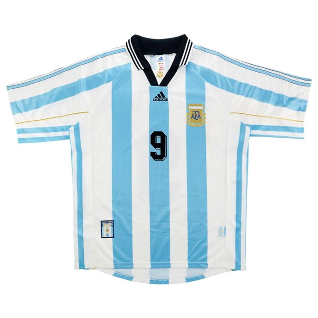 BATISTUTA #9 Retro Argentina Home Jersey World Cup 1998 Back