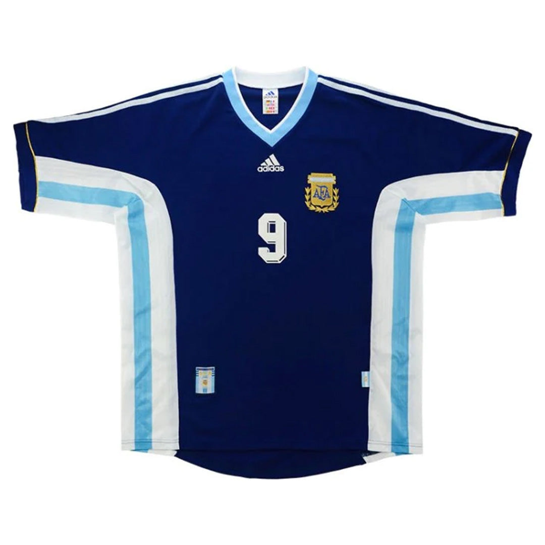 BATISTUTA #9 Retro Argentina Away Jersey World Cup 1998 Back