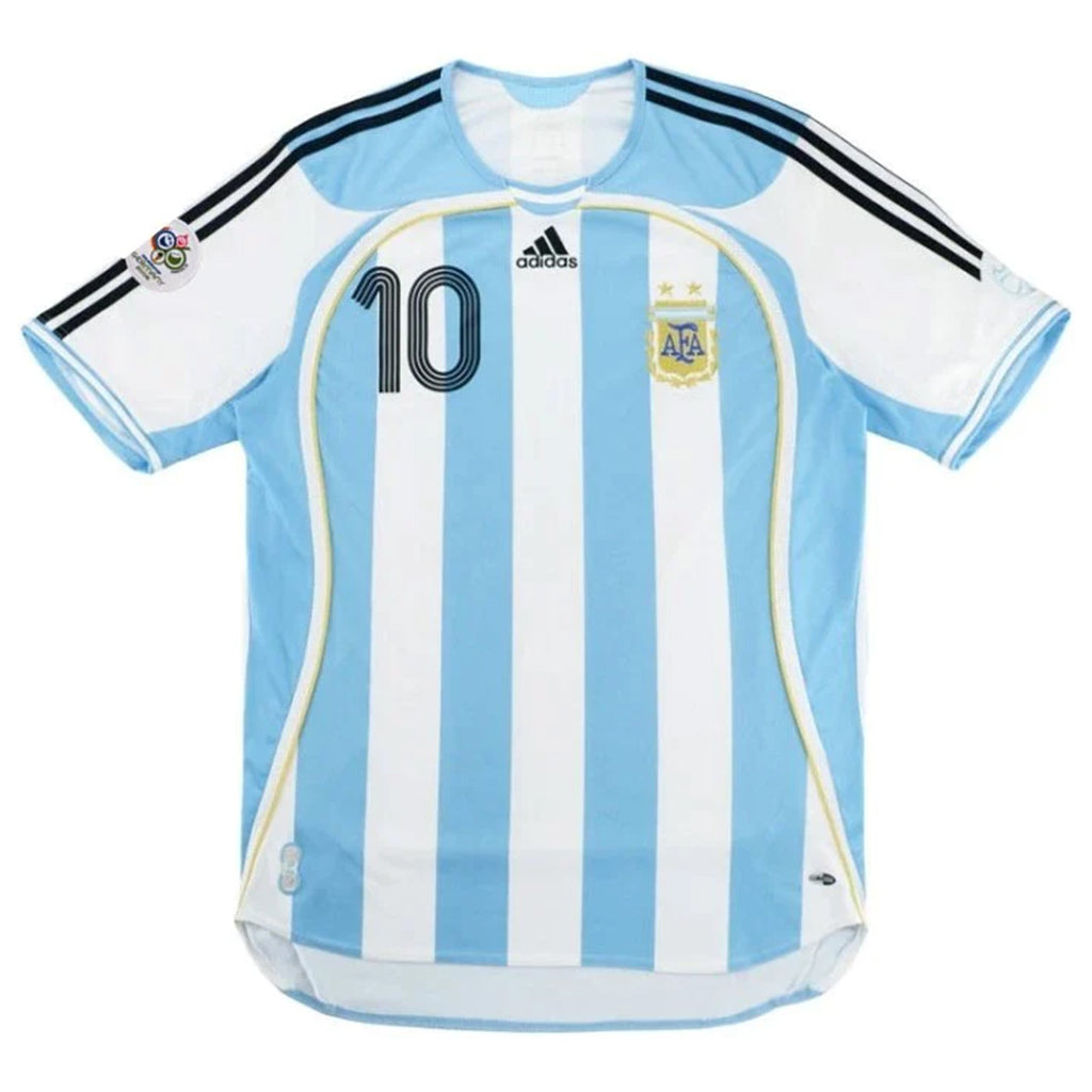 RIQUELME #10 Retro Argentina Home Jersey World Cup 2006 Back