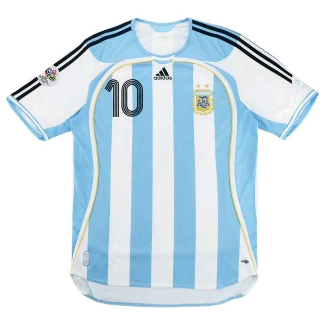 RIQUELME #10 Retro Argentina Home Jersey World Cup 2006 Back