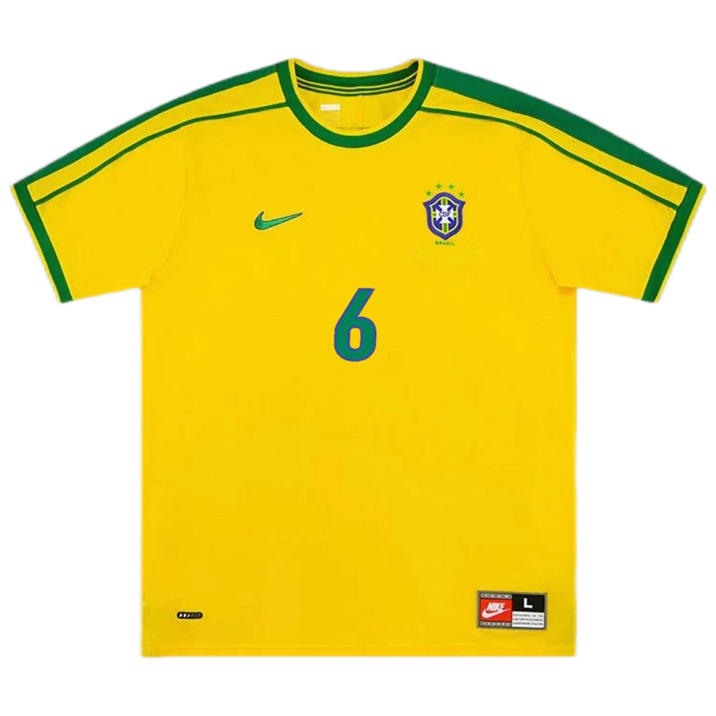 R.CARLOS #6 Retro Brazil Home Jersey World Cup 1998 Back