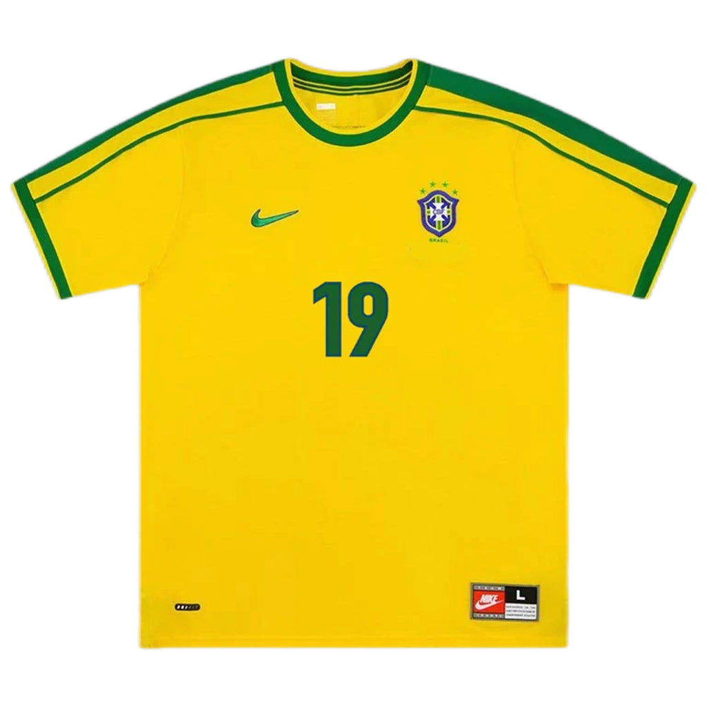 DENILSON #19 Retro Brazil Home Jersey World Cup 1998 Back