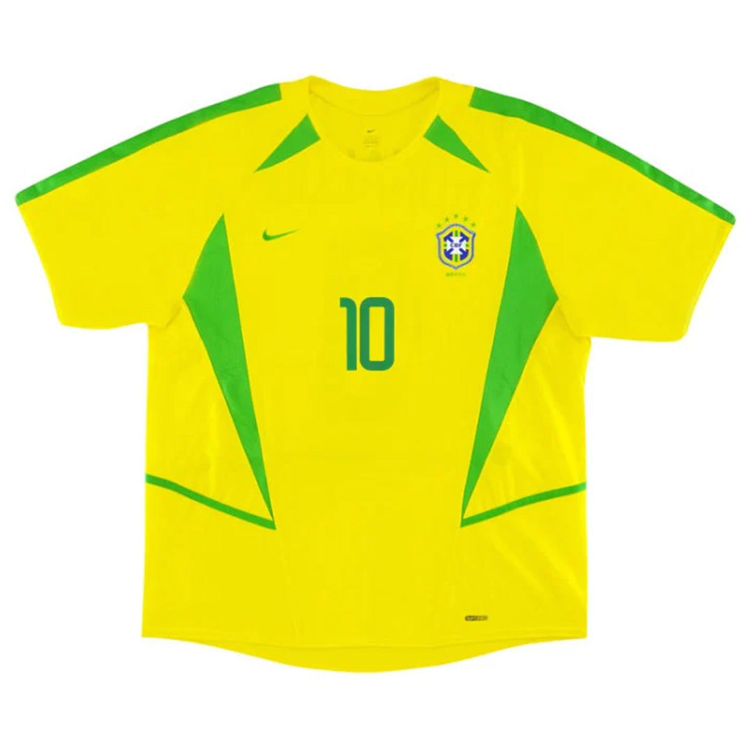 RIVALDO #10 Retro Brazil Home Jersey World Cup 2002 Back