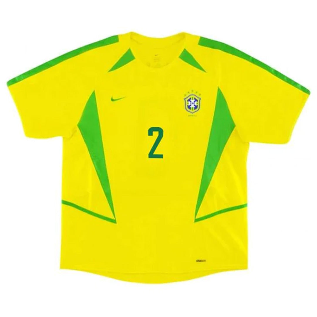 CAFU #2 Retro Brazil Home Jersey World Cup 2002 Back