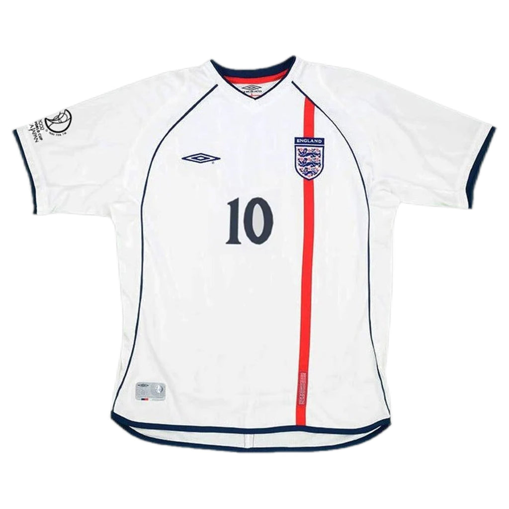 Owen #10 Retro England Home Jersey World Cup 2002 Back
