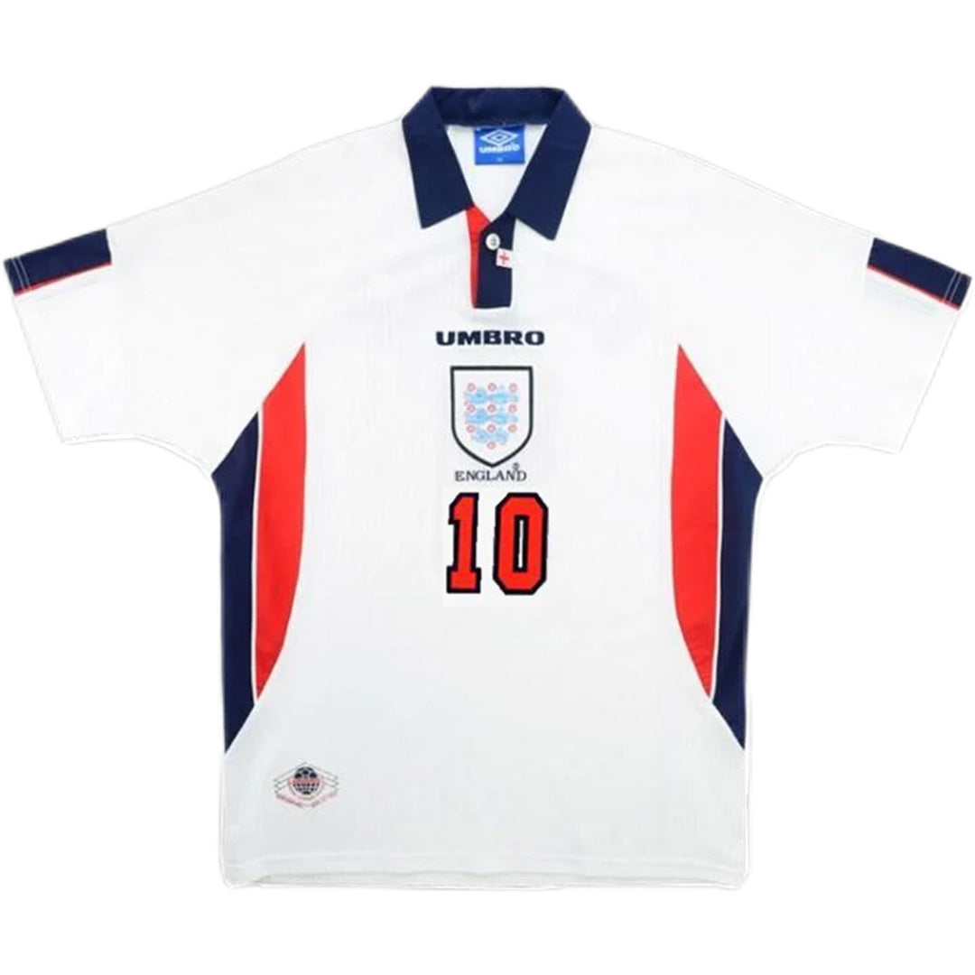 SHERINGHAM #10 Retro England Home Jersey World Cup 1998 Back