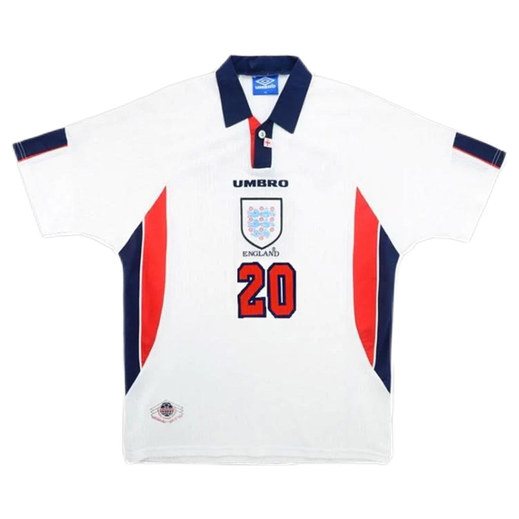 Owen #20 Retro England Home Jersey World Cup 1998 Back