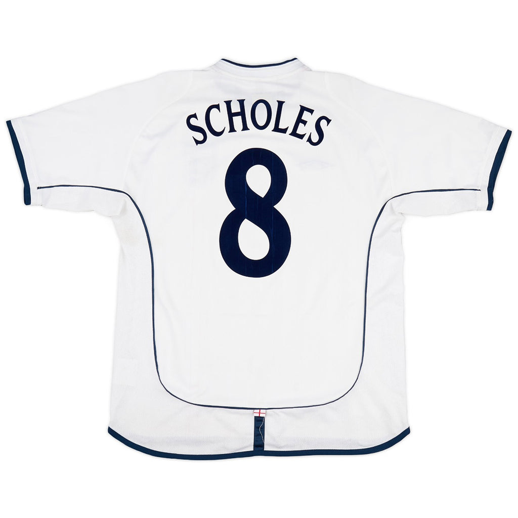 SCHOLES #8 Retro England Home Jersey World Cup 2002 Front