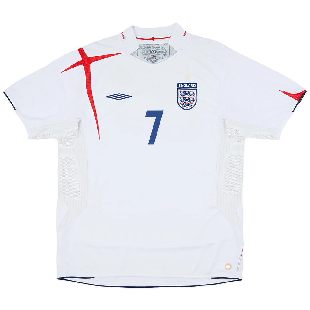 BECKHAM #7 Retro England Home Jersey World Cup 2006 Back