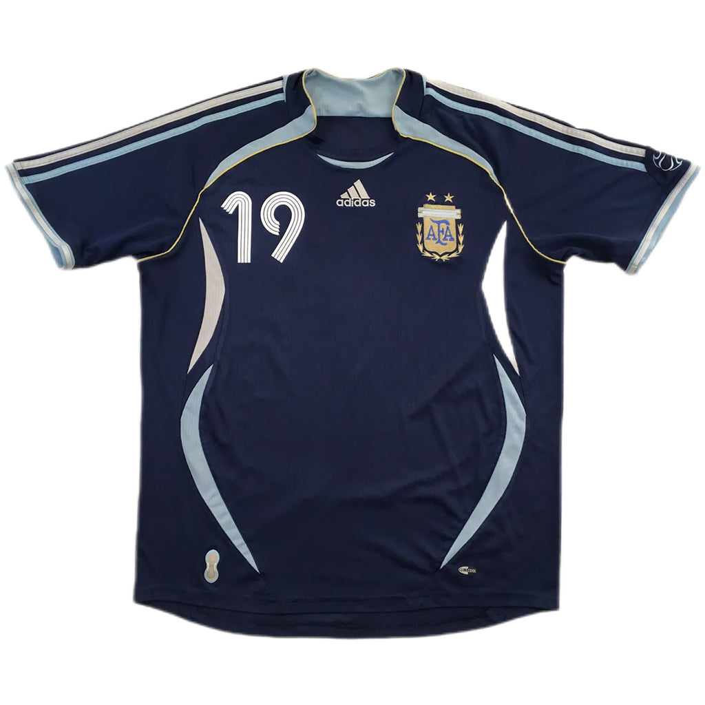 Messi #19 Retro Argentina Away Jersey World Cup 2006 Back
