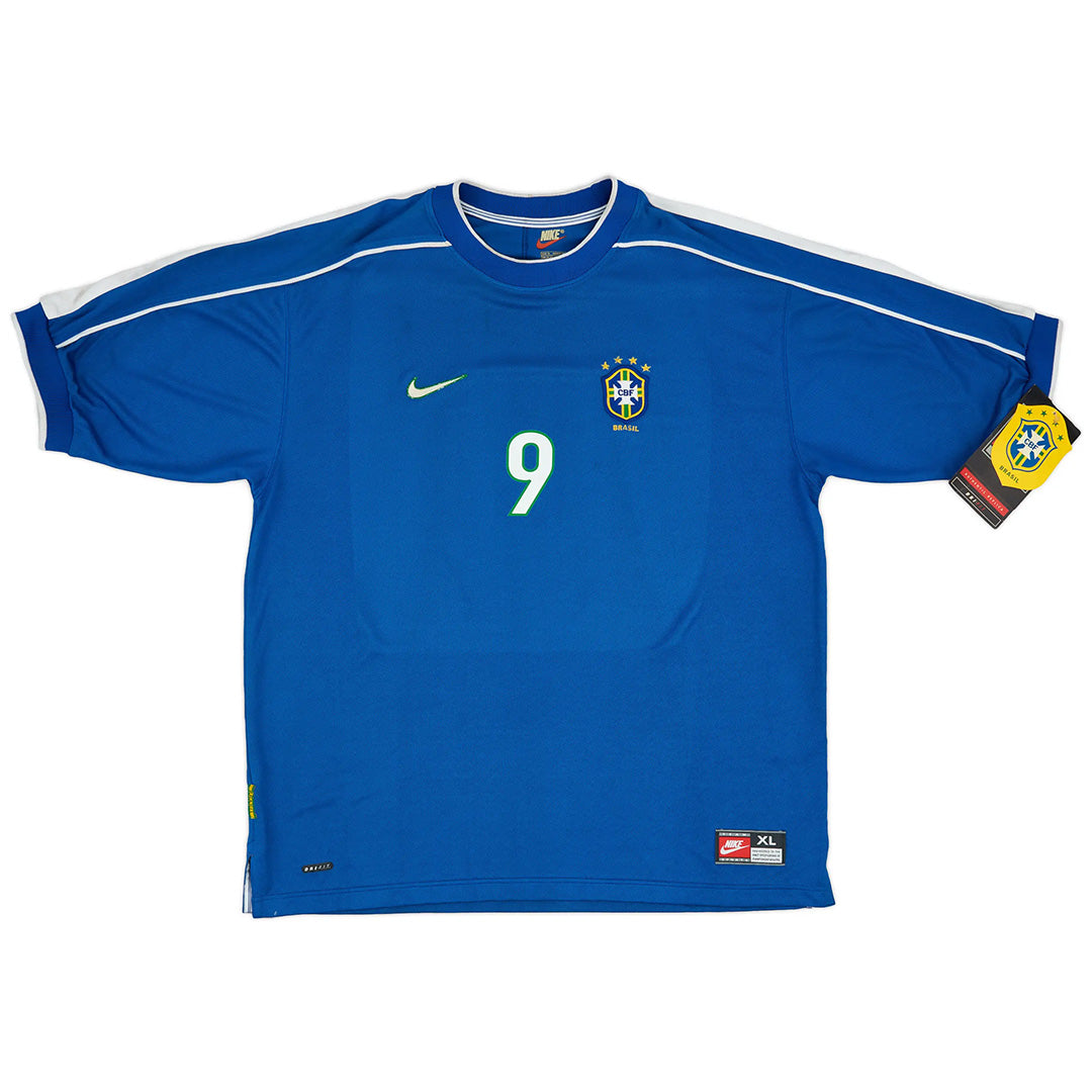 RONALDO #9 Retro Brazil Away Jersey World Cup 1998 Back