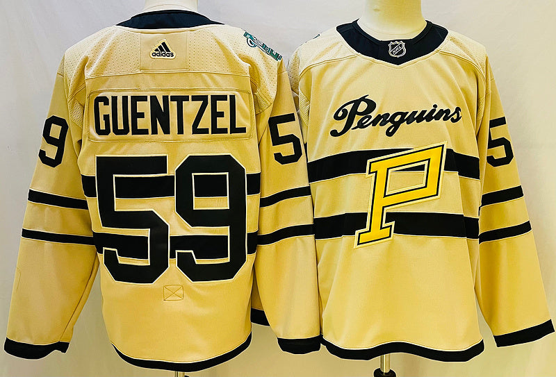 Men's Pittsburgh Penguins Jake Guentzel #59 Yellow Player Jerseys
