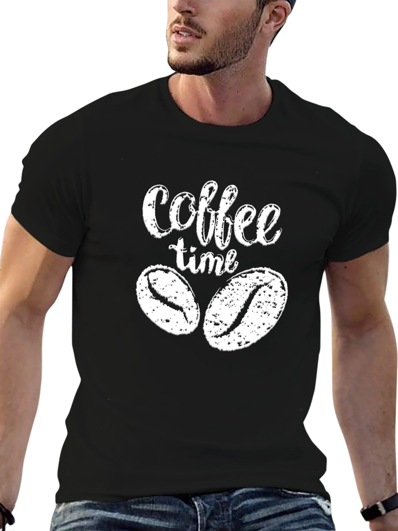Coffee Time Black Graphic T-Shirt