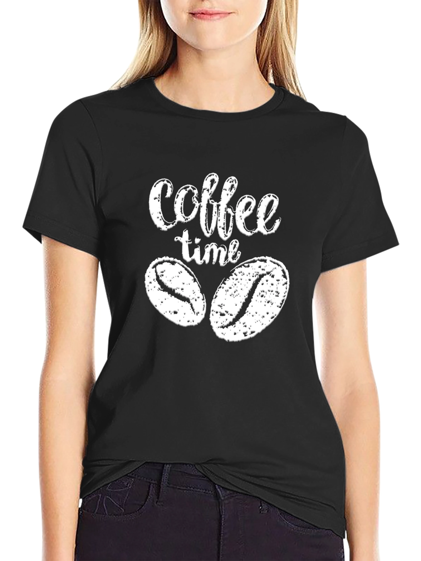 Coffee Time Black Graphic T-Shirt