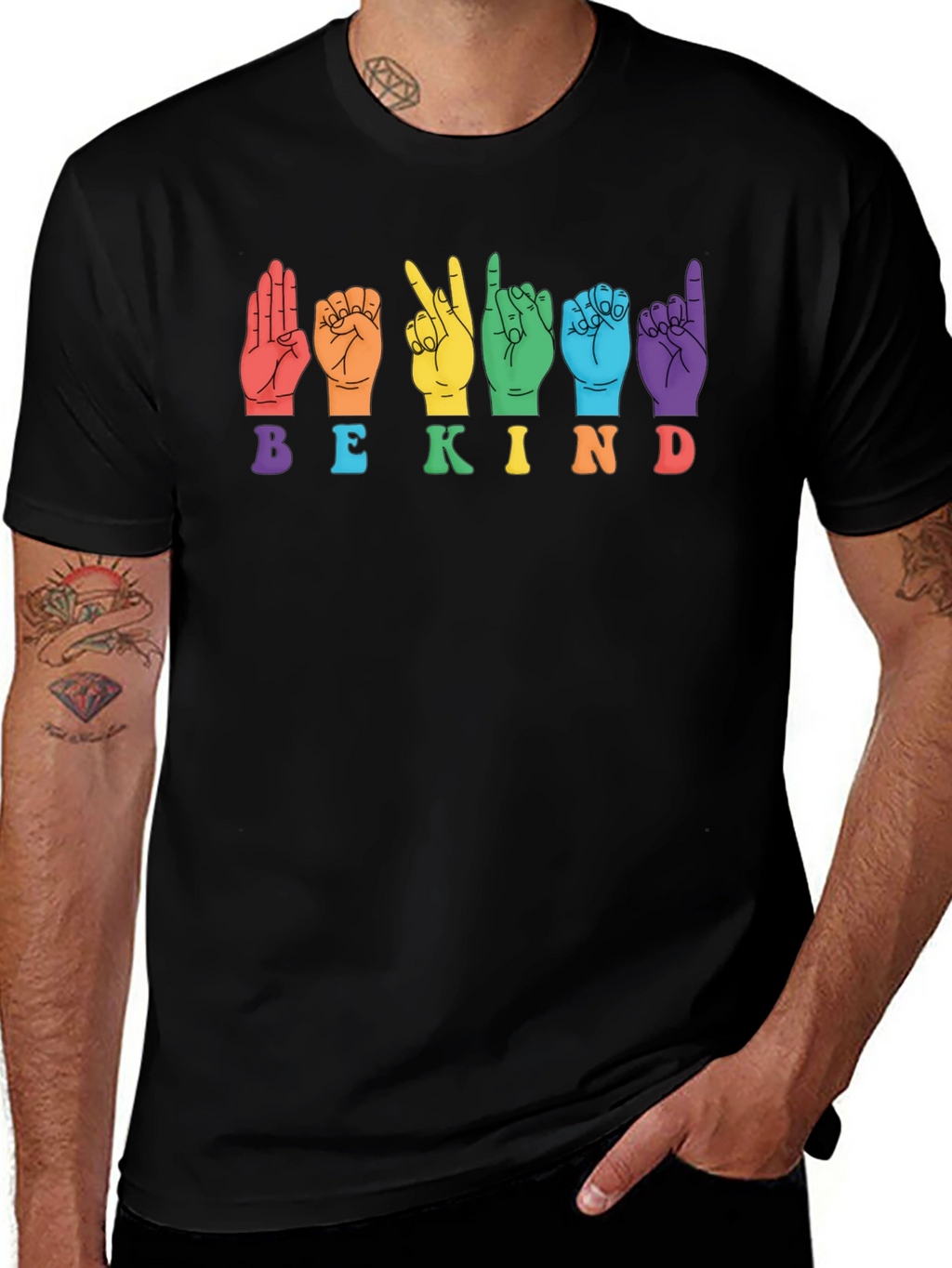 Be Kind Sign Language Graphic T-Shirt