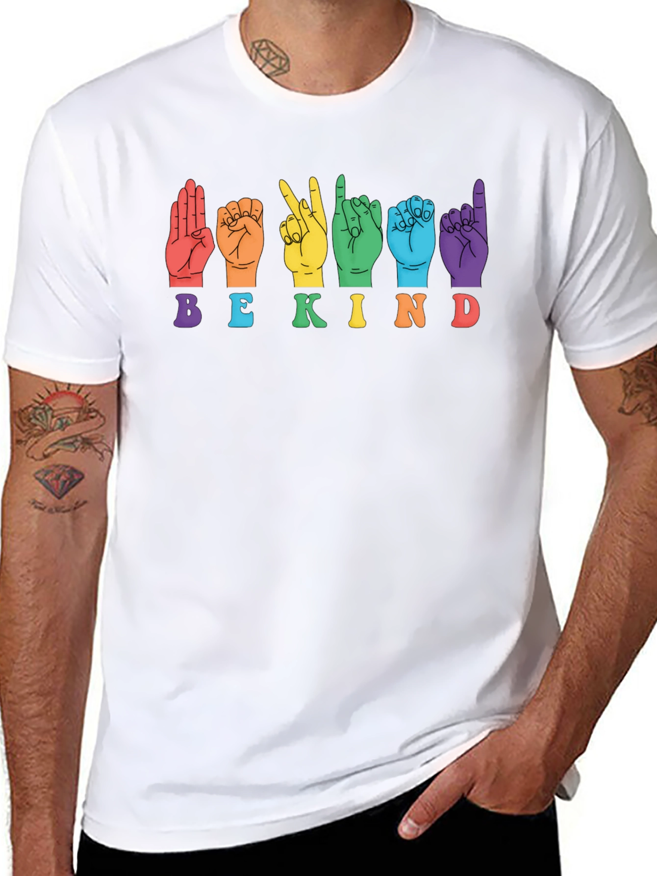 Be Kind Sign Language Graphic T-Shirt