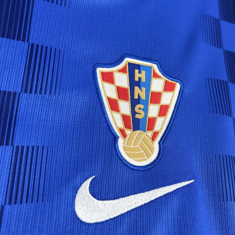 2026/27 Croatia Away Blue Fans Soccer Jersey Detail 3