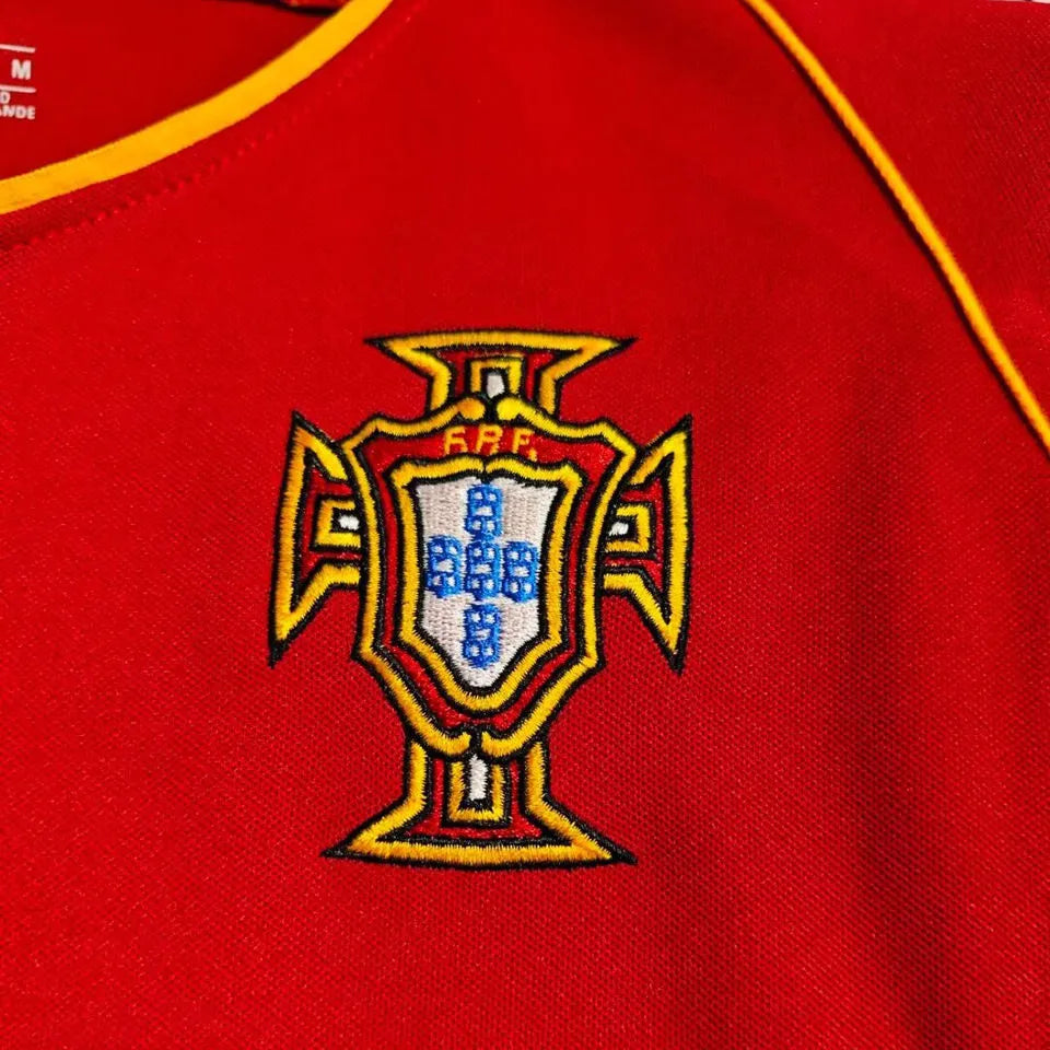 2002 Portugal Home Retro Soccer Jersey Detail 1
