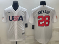 Men's 2023 World Baseball Classic #28 Nolan Arenado USA White Jerseys
