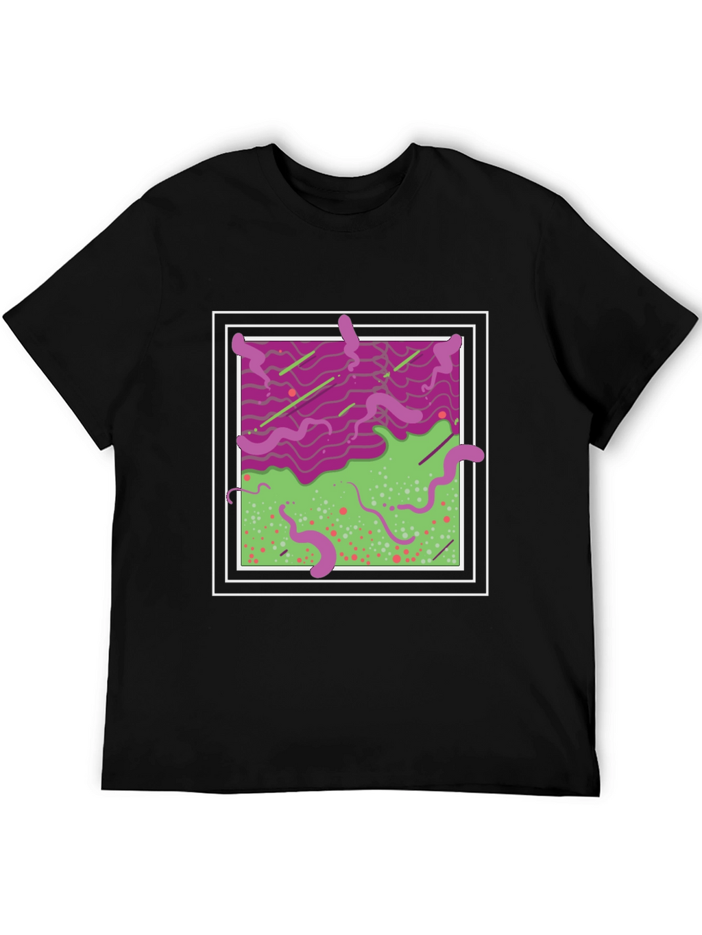 Abstract Graphic T-Shirt - Mens Black Tee