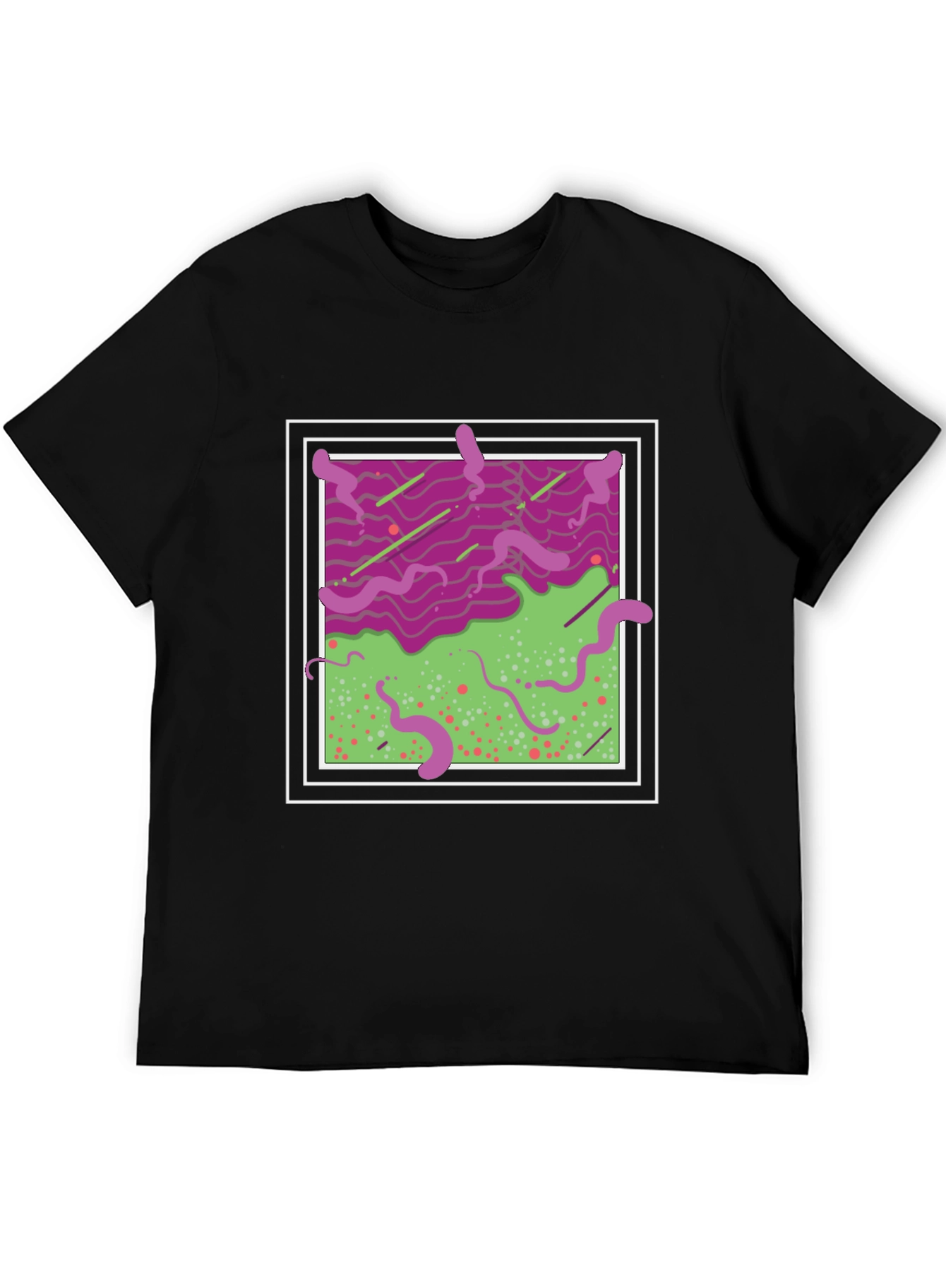 Abstract Graphic T-Shirt - Mens Black Tee