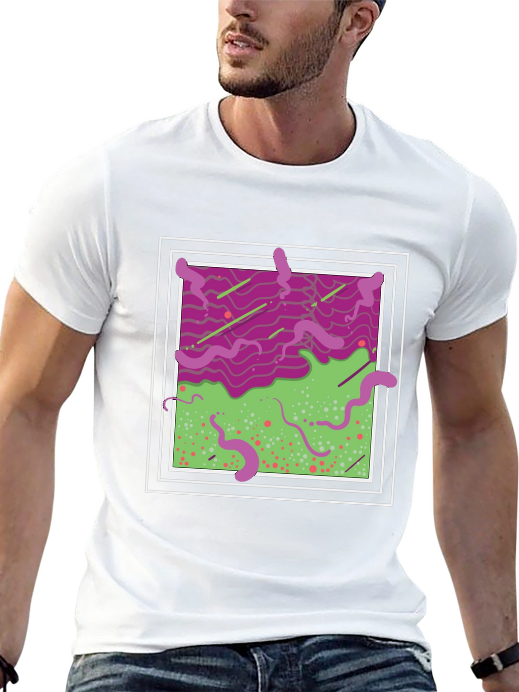 Abstract Graphic T-Shirt - Mens Black Tee
