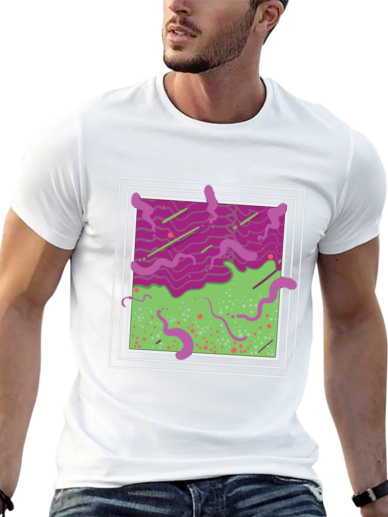 Abstract Graphic T-Shirt - Mens Black Tee