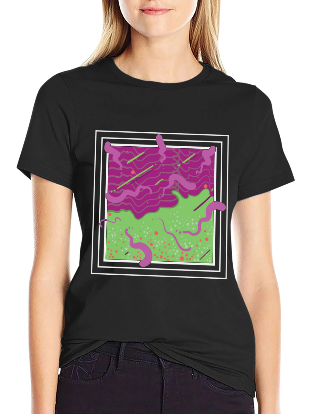 Abstract Graphic T-Shirt - Mens Black Tee