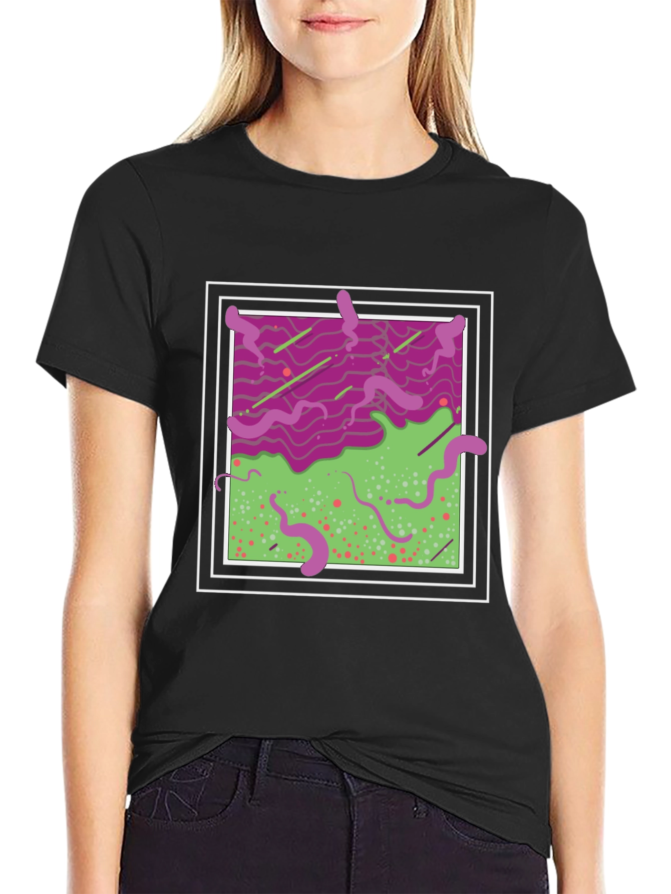 Abstract Graphic T-Shirt - Mens Black Tee