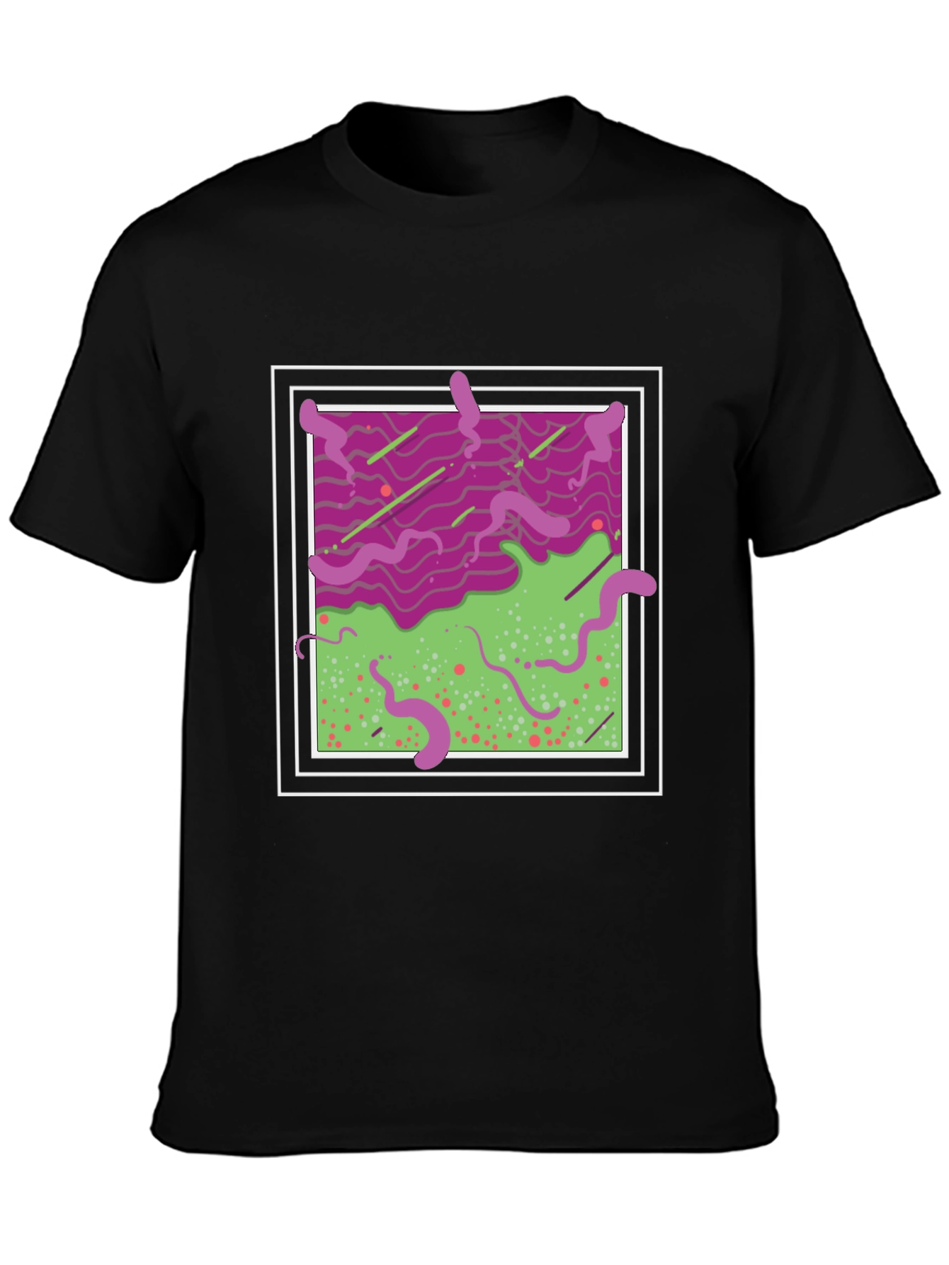 Abstract Graphic T-Shirt - Mens Black Tee