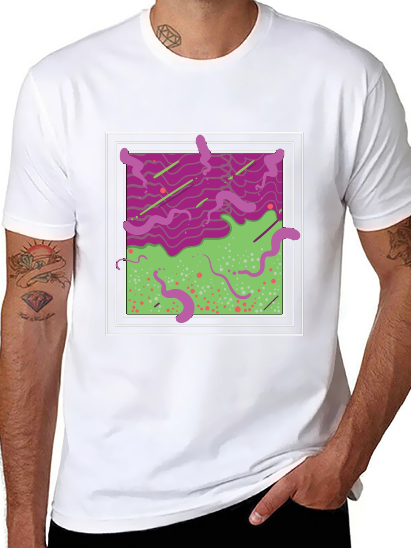 Abstract Graphic T-Shirt - Mens Black Tee