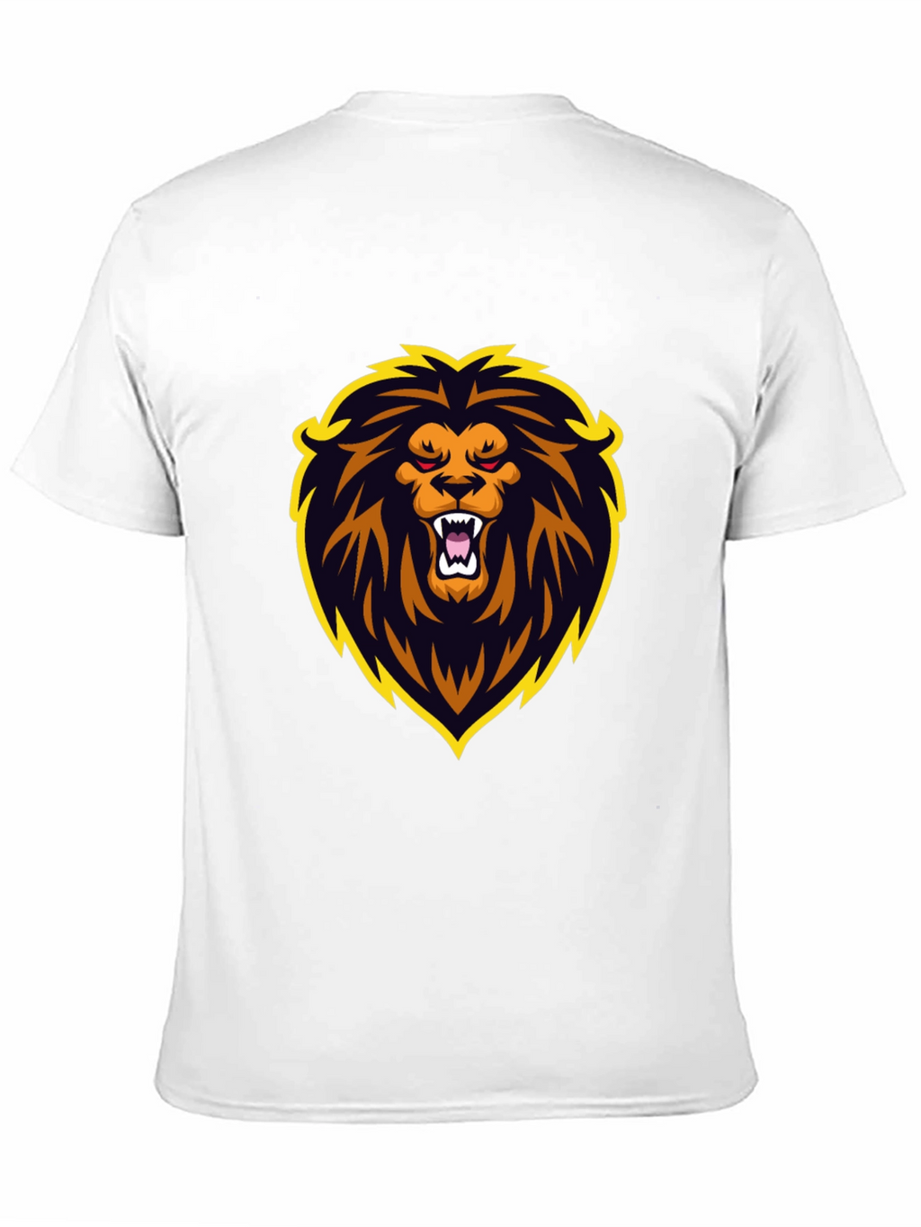 Black T-Shirt with Lion Graphic Design