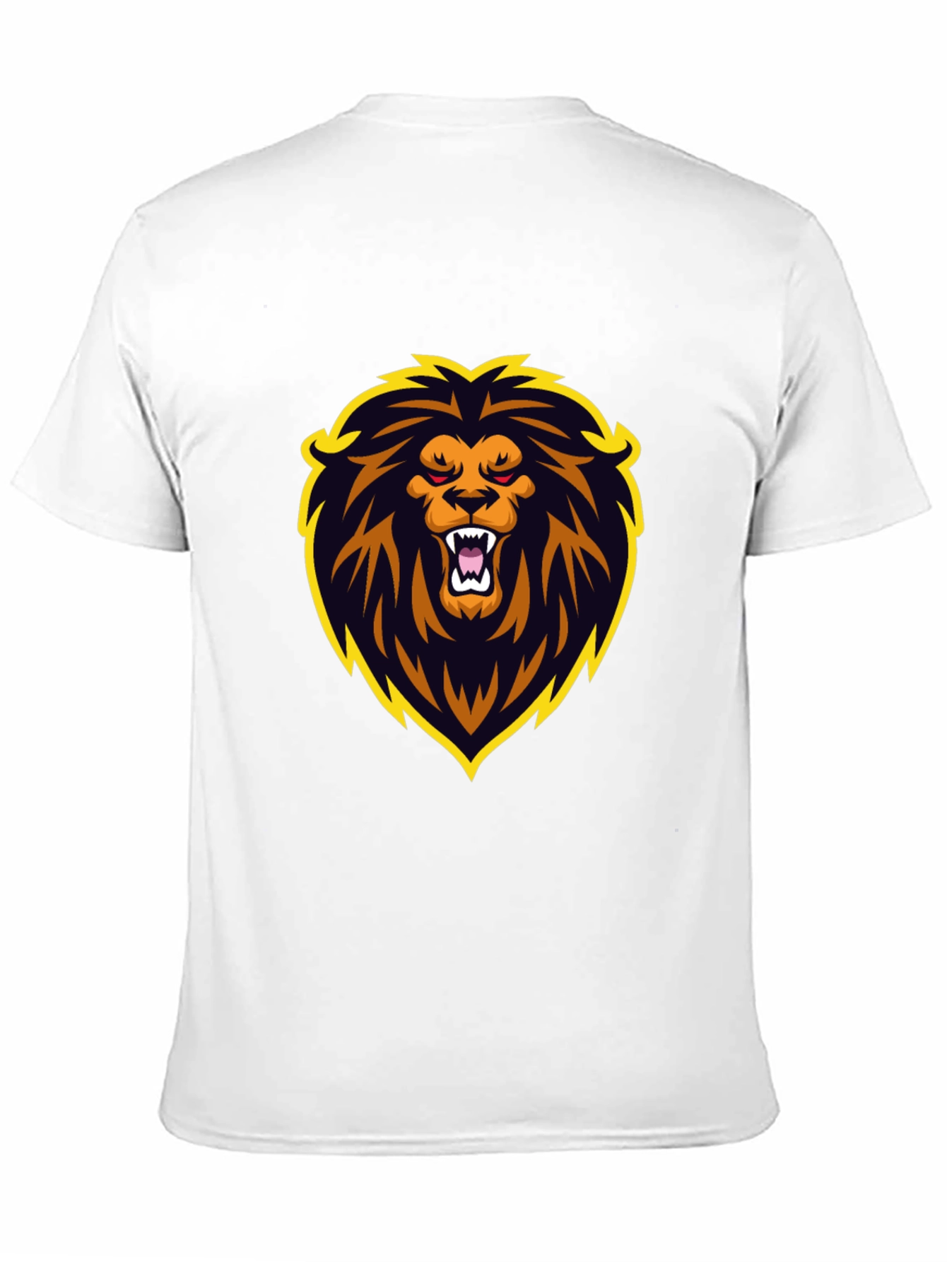 Black T-Shirt with Lion Graphic Design