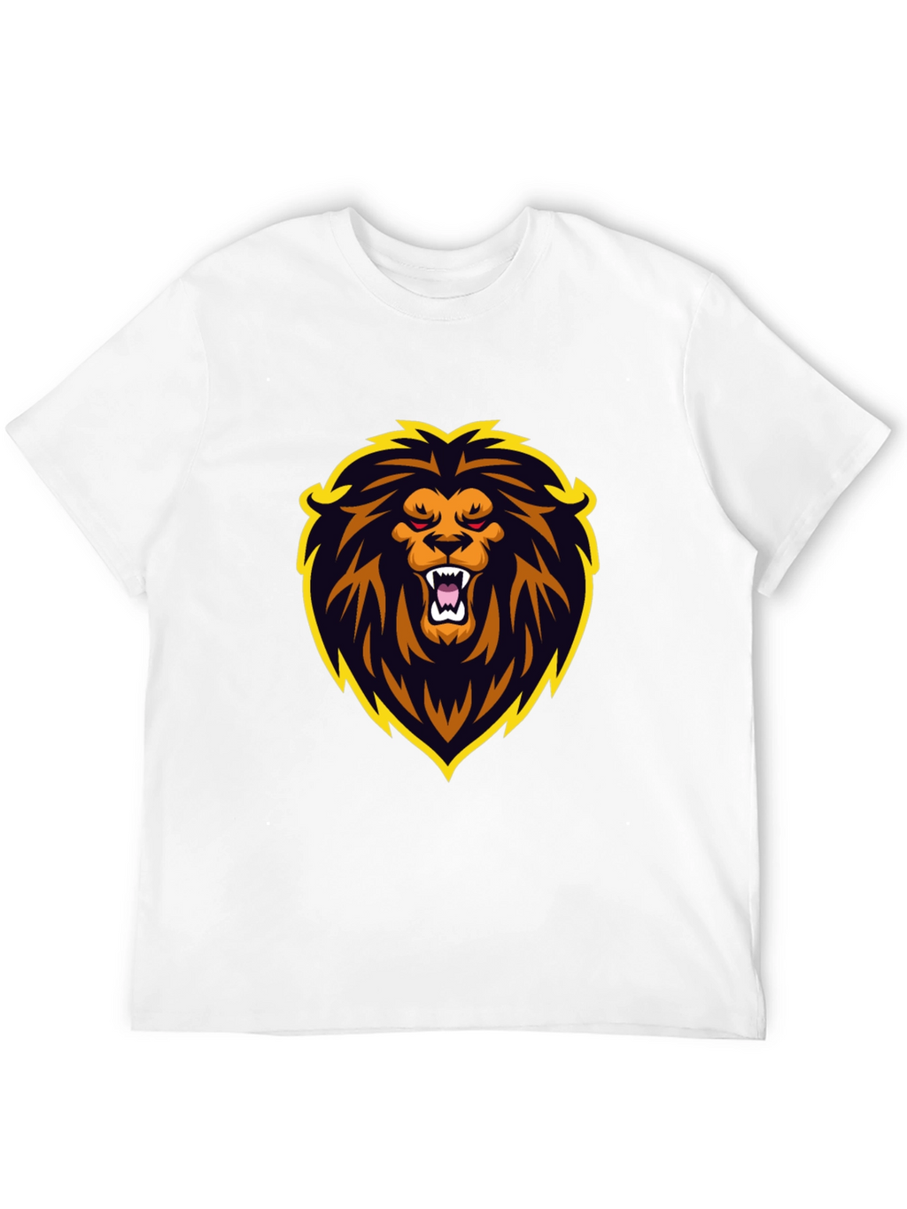 Black T-Shirt with Lion Graphic Design