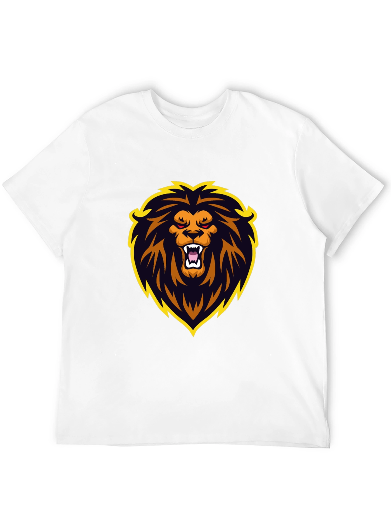 Black T-Shirt with Lion Graphic Design
