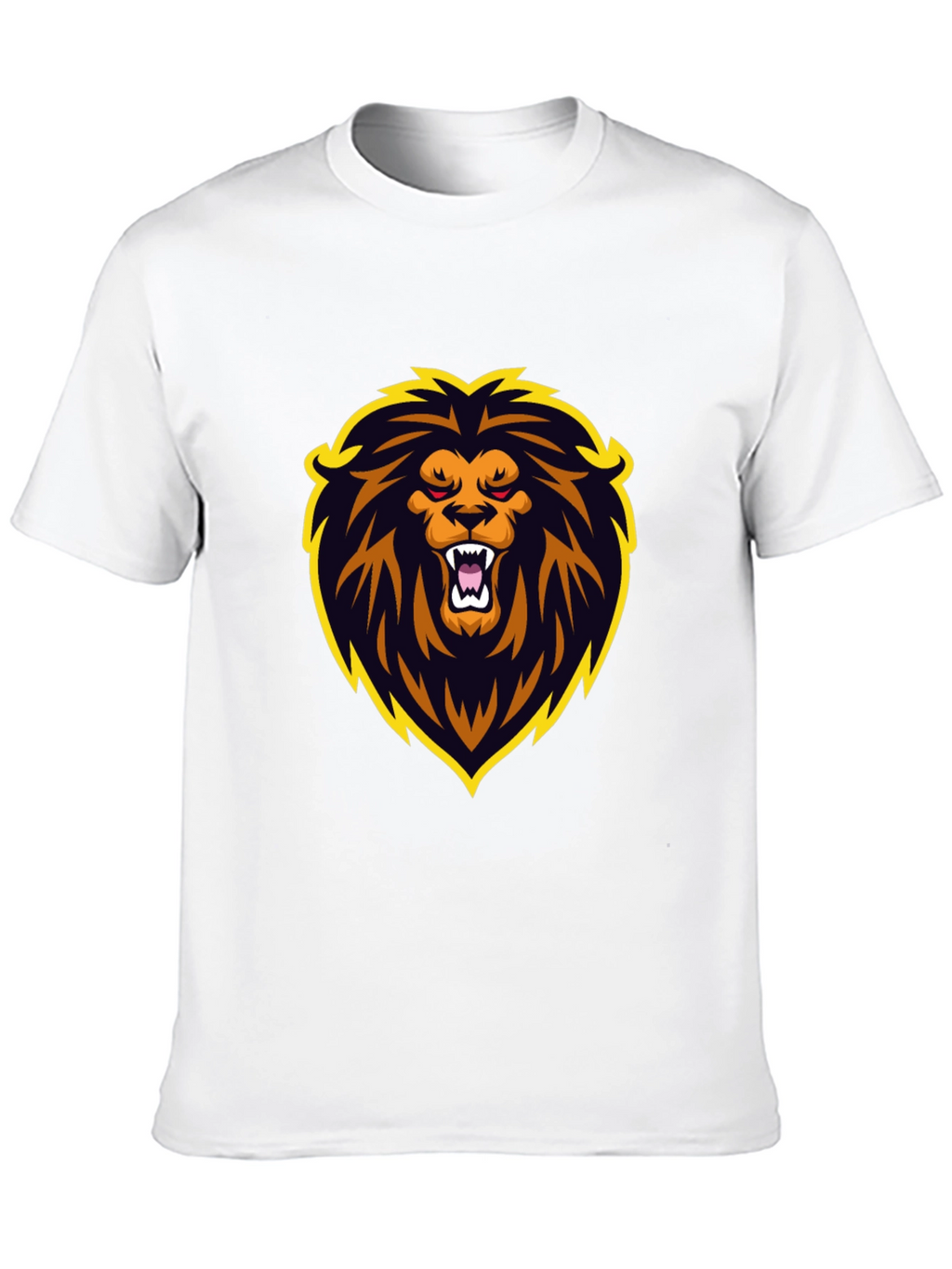 Black T-Shirt with Lion Graphic Design