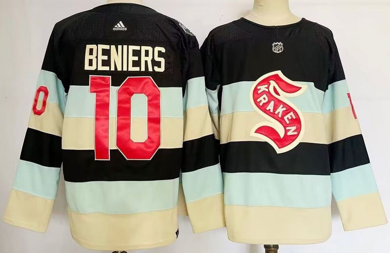 Men's Seattle Kraken Matty Beniers #10 Deep Sea Blue 2024 NHL Winter Classic Breakaway Player Jerseys