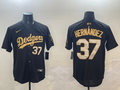 Men's Los Angeles Dodgers Teoscar Hernandez #37 Black Player Game Jerseys