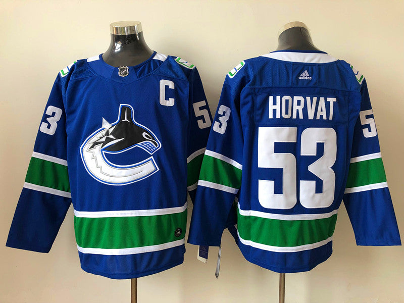 Men's Vancouver Canucks Bo Horvat #53 Blue Home Breakaway Jerseys