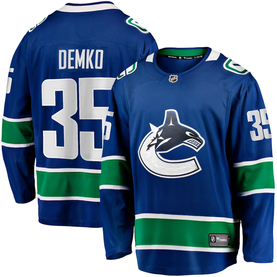 Men's Vancouver Canucks Thatcher Demko #35 Blue Home Breakaway Jerseys