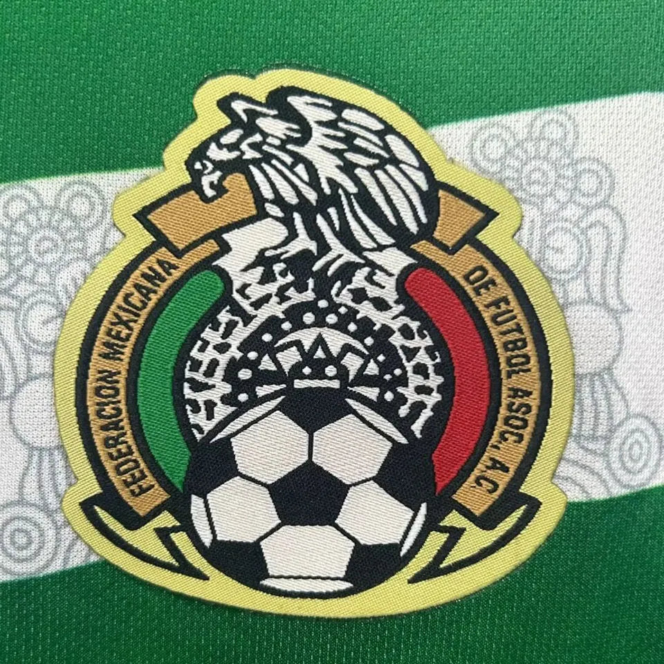 2006 Mexico Home Green Retro Soccer Jersey Detail 1