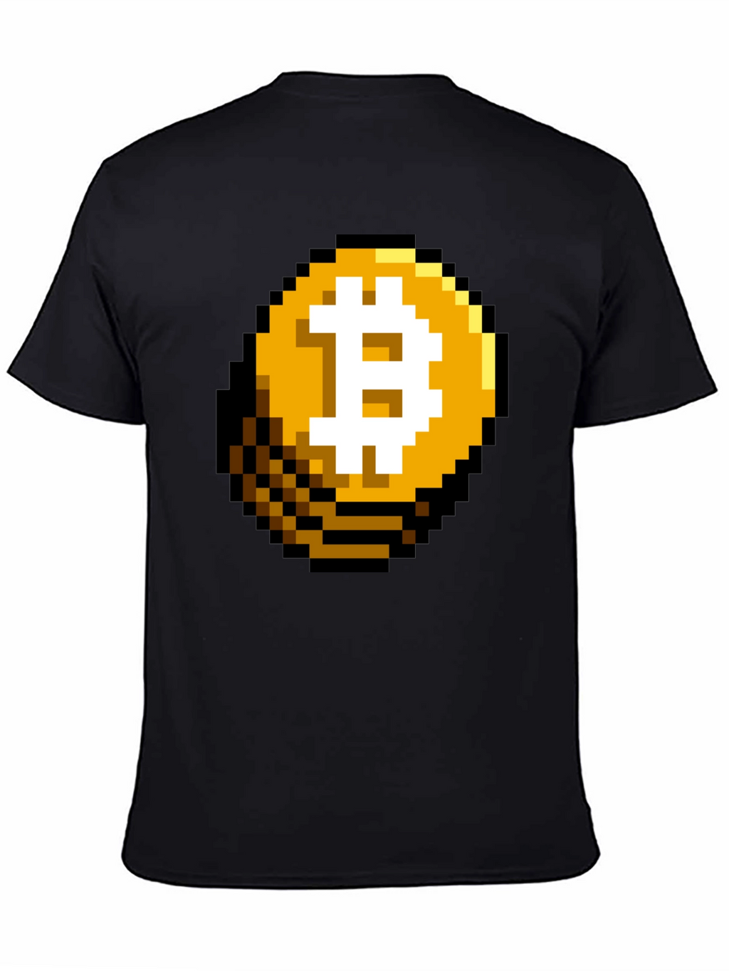 Pixel Bitcoin Graphic Black T-Shirt