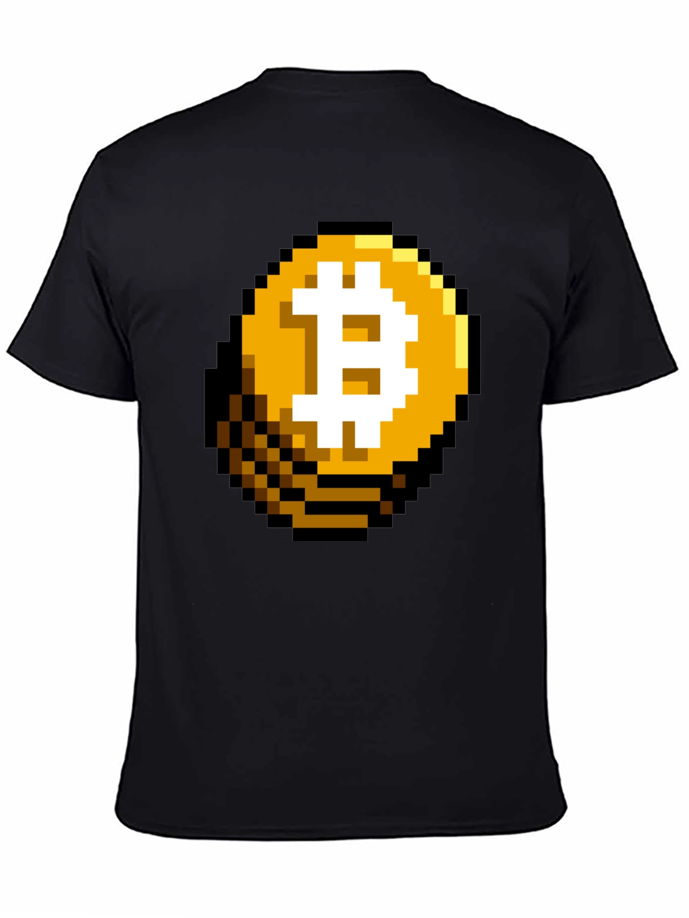 Pixel Bitcoin Graphic Black T-Shirt