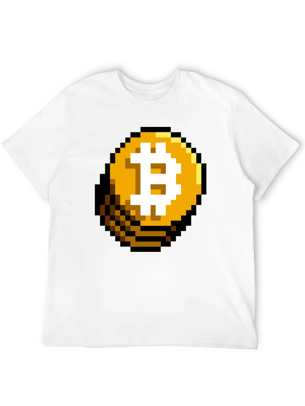 Pixel Bitcoin Graphic Black T-Shirt