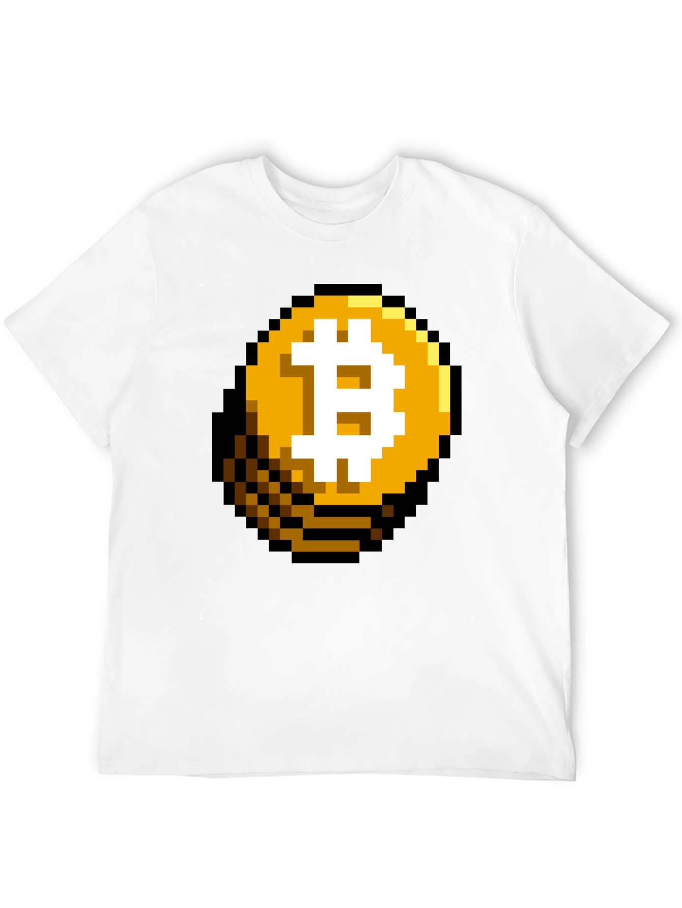 Pixel Bitcoin Graphic Black T-Shirt
