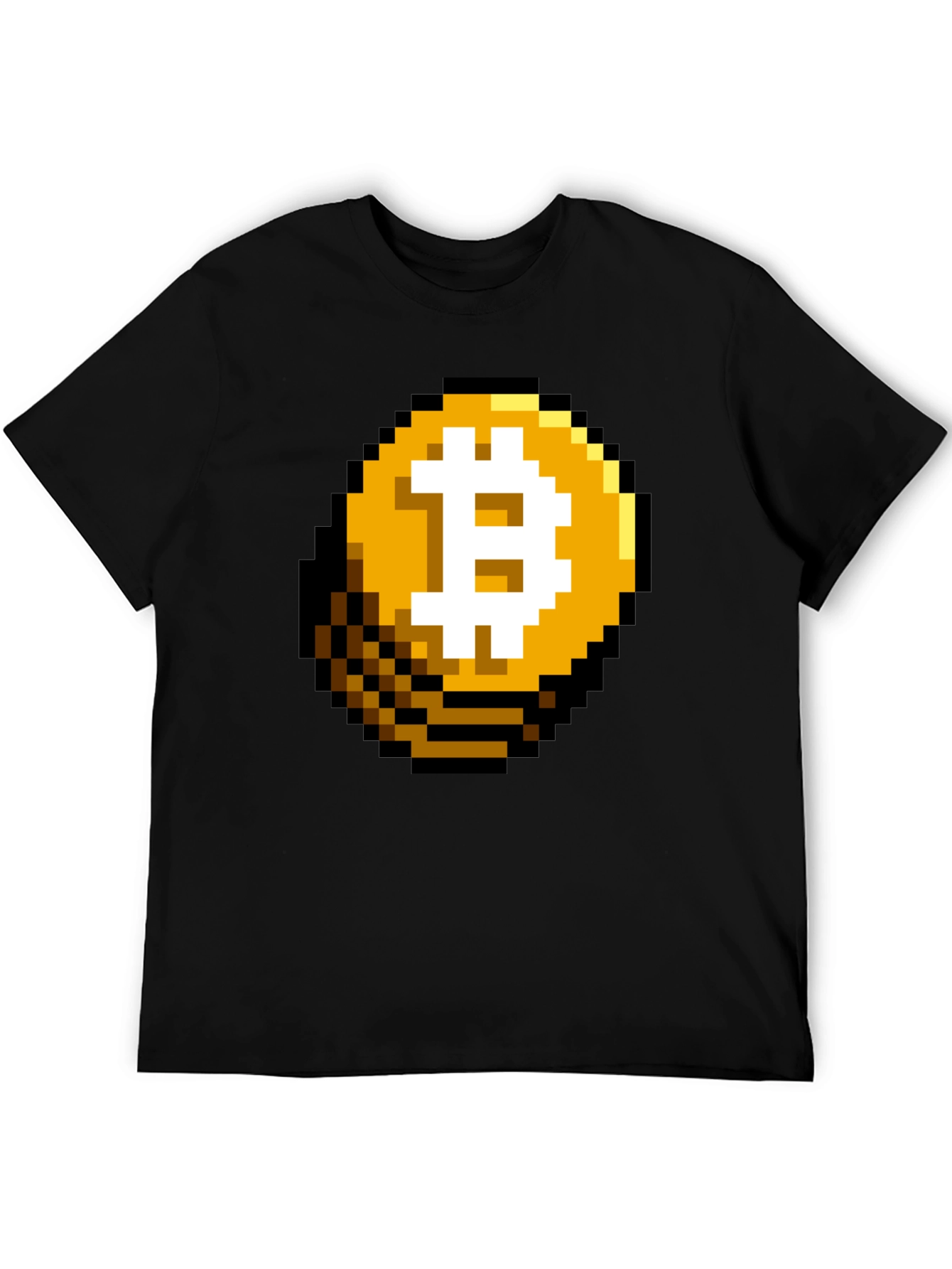 Pixel Bitcoin Graphic Black T-Shirt