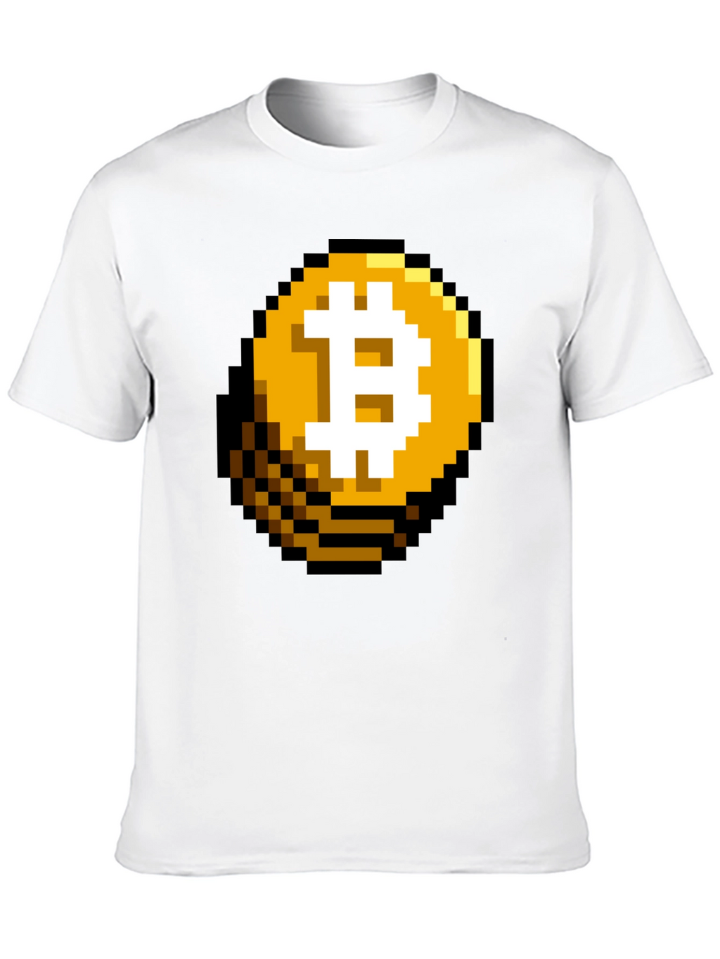Pixel Bitcoin Graphic Black T-Shirt