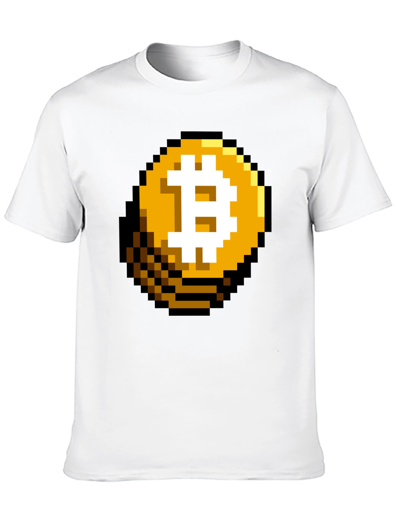 Pixel Bitcoin Graphic Black T-Shirt