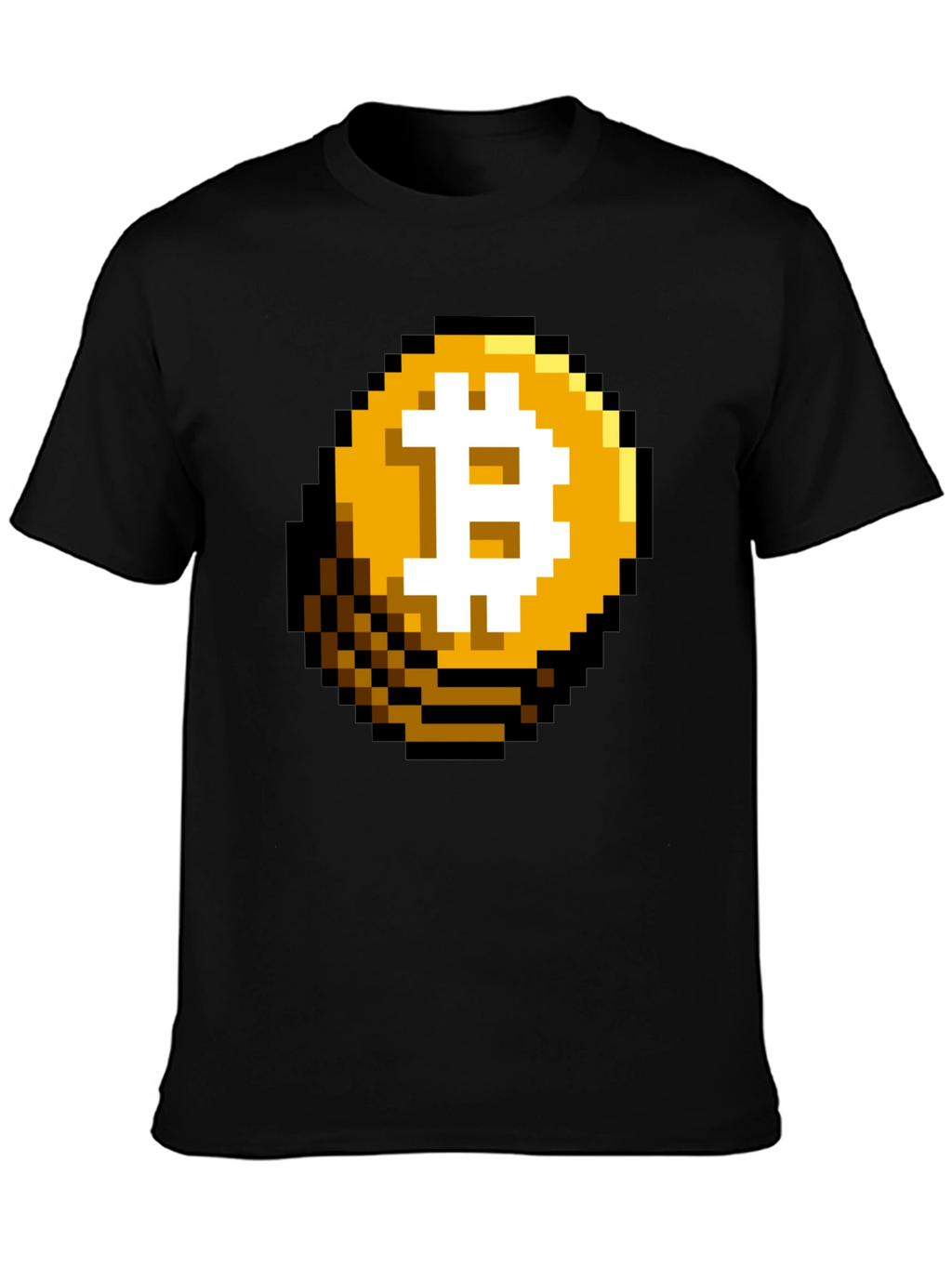 Pixel Bitcoin Graphic Black T-Shirt